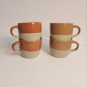 stoneware 2 tone minimalist mug set of 4